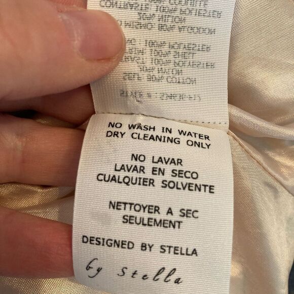 By Stella retro lace coquette evening coat w/ pearl edged collar& pockets, lined - Picture 9 of 13